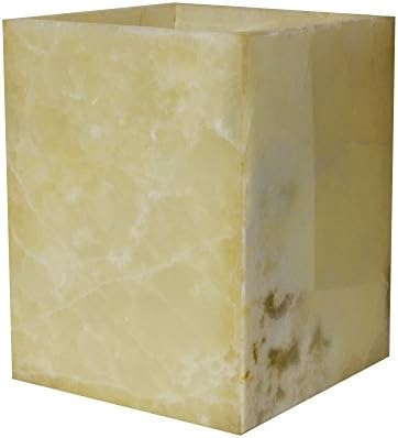 Polished Marble Wastebasket, Chartreuse Shower and Bathroom Accessory