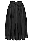 ACEVOG Women's Summer Chiffon Bowknot Pleated A-line Flare Midi Skirt Dress