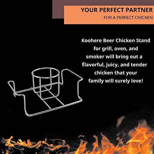 Koohere Beer Can Chicken Holder for Grill and Smoker, Premium Grade