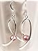 Breast Cancer Awareness Earrings. Silver Plated Ribbon Drop Earrings with Austrian Pearls.
