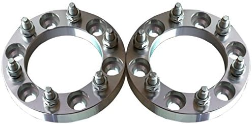 2pcs 1" 6x5.5 to 6x5.5 Wheel Spacers Adapters with 14x1.5 Studs for 6 Lug 6x139.7 Chevy Silverado 1500 1999-2016, C/K2500, Tahoe, Suburban, Express VAN 1500, Avalanche 1500, Astro