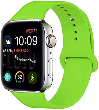 MOOLLY for Watch Band 38mm 40mm, Soft Silicone Watch Strap Replacement Sport Band Compatible with Watch Band Series 4 Series 3 Series 2 Series 1 Sport & Edition (38mm 40mm S/M, Green)