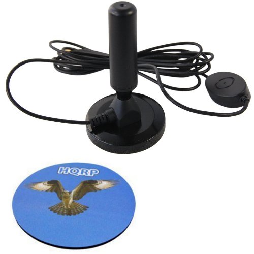 HQRP Digital Freeview 20dBi Aerial Booster Antenna with LNA / Low Noise Amplification For Car DVB-T MPEG-4 SD & HD Digital TV Tuner Receiver plus HQRP Coaster