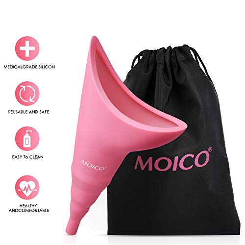 MOICO Female Urination Device, Foolproof Urinal Allows Women to Pee Standing Up, Portable, Compact, Lightweight Design for Outdoor Activities -with Drawstring Bags
