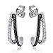 Sterling Silver Black and White Diamond Accent Earrings