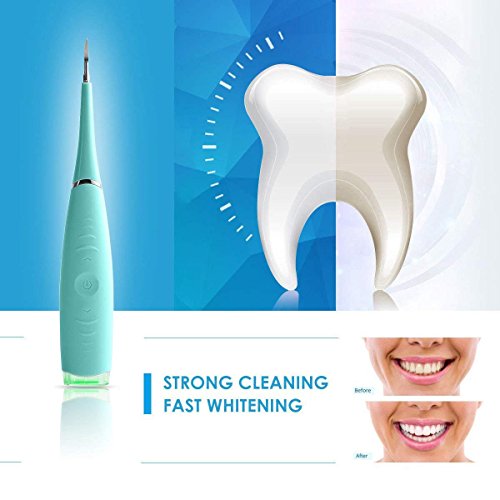 LONHEO Household Electric Dental Calculus Remover High-Frequency Vibration Tartar Scraper Tartar Remover for Fighting Tartar,Tooth Stains,Teeth Polishing,5 Adjustable Modes and USB Charging - Blue - Thumbnail 3