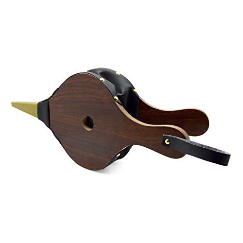 Pretty Handy Wood Bellows, Fireplace Bellows 16" x 7" Air Bellow Fireplace Blower Leather Bellows Fire Bellows for Fireplaces, BBQ and Camping, Brown Color Bellow with Hanging Leather Strap
