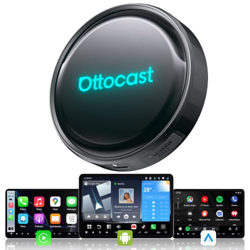 Ottocast P3 Pro Adattatore CarPlay e Android Auto Wireless | Android 13, Wireless CarPlay, Plug & Play, Compatibile Auto, Android Auto