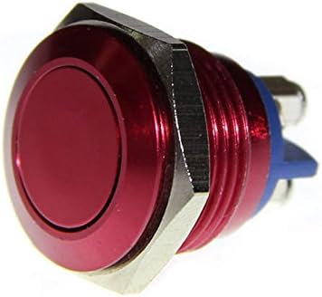 Red 16mm Anti-Vandal Momentary Stainless Steel Metal Push Switch For Box Mods