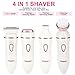 Sminiker Professional Upgrade Womens Electric Razor 4 in 1 Ladies Electric Shaver Cordless Rechargeable Wet/Dry Electric Razor for Women Waterproof Body Hair Bikini Trimmer + Manicure Set (White)