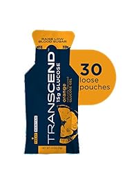 Transcend - Geles de glucosa con sabor a naranja - Paquetes de 0.53 oz, 30