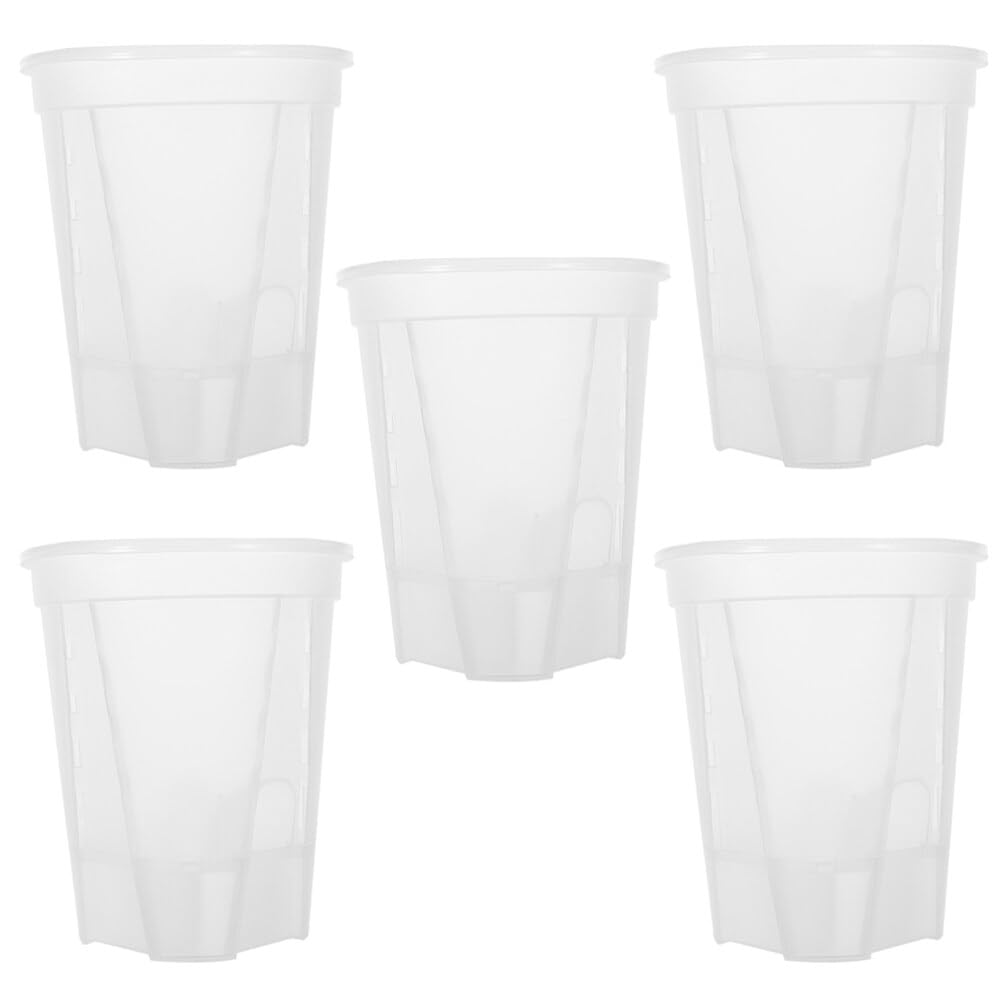 Toddmomy Self Watering Planter Pot 6 Inch Transparent Automatic Water-Absorbing Orchid Flower Pot Indoor Plant Container for Home Office Garden