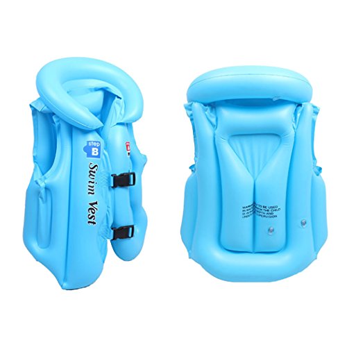 Children Float Swimming Aid Swim Vest Learn-to Swim Life Jacket Buoyancy Aid Vest for Kids (Medium, Blue)