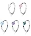 Jstyle 16G 4-5 Pcs 316L Stainless Steel Created-opal Captive Bead Ring Nose Hoop Ring Septum Piercing Tragus Cartilage Earrings 8-10mm