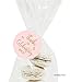 Andaz Press Blush Pink Gold Glitter Print Wedding Collection, Round Circle Gift Tags, Thank You for Celebrating with US, 24-Pack