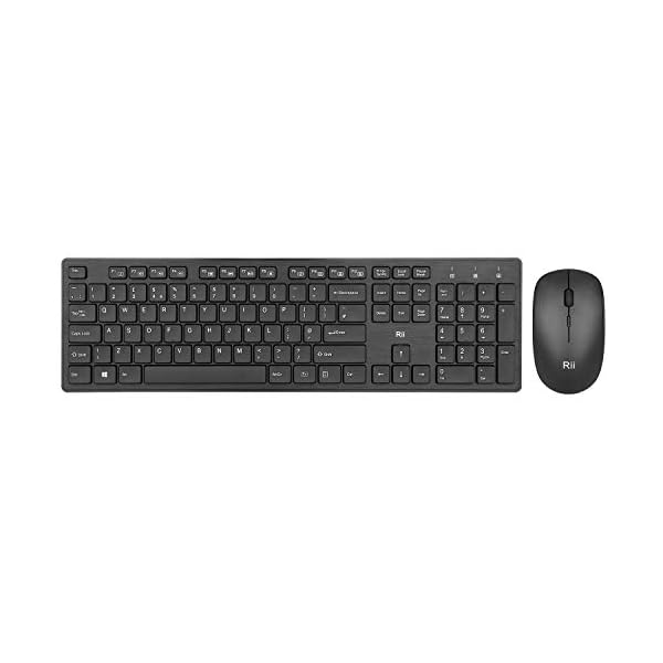 Wireless keyboard and Mouse Set,Rii RK200 Standard Full Size Wireless Keyboard and Mouse 104 Keys for Work Office Home…