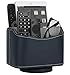Ms.Box Media Storage PU Leather Spinning Remote Control Holder Organizer,Remote Controller Holder, Remote Caddy, Blue, 7.3 x 5.5 x 6 inches