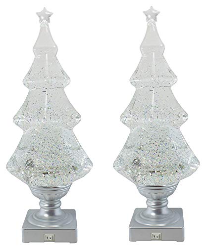 Grasslands Road Light-up Glitter Christmas Tree (Pack of 2 White)