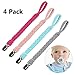 Pacifier Clip - Soothie Pacifier Clip by Hombae - Pacifier Clips - Universal Pacifier Holder for All Styles Pacifiers, Teething Toys or Soothie, Hand-Made Braided, Soft & Comfortable (4 Pack)