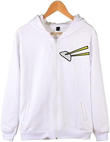 Sxiuyou Chopsticks and Dumpling Sweatshirts Full-Zip Lightweight Hoodies Jacket Long Sleeve Coat