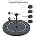AISITIN Solar Fountain Pump, 3.5W Circle Solar Water Pump Floating Fountain Built-in Battery 1500mAh, with 6 Nozzles, for Bird Bath, Fish Tank, Pond Garden Decoration