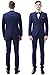Mens Slim Fit 3-Piece Suit Blazer One Button Suit Jacket Tux Vest & Trousers,Black Suit, US Regular 34/Waist 28, Navy Blue