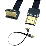 FPV HDMI Cable, Kework 20cm FPV HDMI Slim Flat Cable, 90 Degree Upward Standard HDMI Male Interface to Standard HDMI Male Int