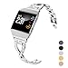 Wearlizer Compatible for Fitbit Ionic Bands Women, Metal Bling Replacement Band Bracelet with Diamond Rhinestones Compatible Fitbit Ionic（Silver）
