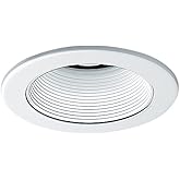 Juno 4-Inch Round Baffle Recessed Lighting Trim, Glare-Reducing Snap-in Trim for Can Lights, Fits IC1, TC1, TC1R Housings, Wh