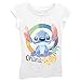 Disney Girls' Big Lilo Ohana Stitch Short Sleeve Tee, White, L