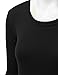 Lock and Love WT953 Womens Round Neck Long Sleeve Rib Trapeze Tunic Top XL Black