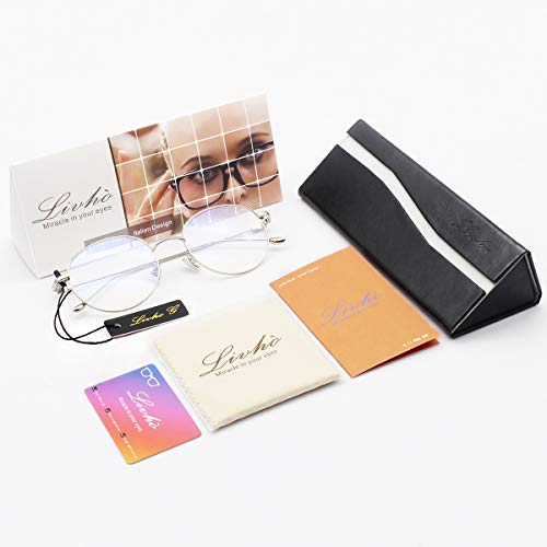 image for Livho Blue Light Blocking Glasses Filter UV Glare Retro Round Ultra Li