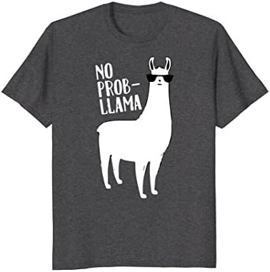 Mens No Prob Llama T Shirt, Cute Funny No Problem LLama Gift 2XL Dark Heather
