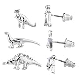 Lux Accessories Silver Tone Dinosaur Jurassic Park