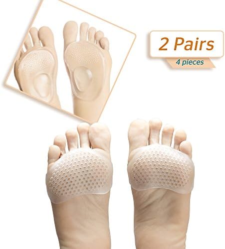 VASWOOD 2 Pair Ball of Foot Pads | Soft, Smooth, Plush &amp; Comfy Gel Forefoot Cushions | for Athletes, Metatarsal &amp; Morton’s Neuroma, High Heels, Running &amp; More | Soothe Pains, Enjoy Instant Relief