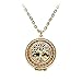 SENFAI Retro Multicolor Round Box Locket Engrave Tree Necklace Fragrance Essential Oil Aromatherapy Diffuser Pendant Necklace
