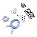 10 Pcs Chiffon Hair Scrunchies Elastic Hair Bands Hair Scarf Floral Hair Ties 2 in 1 Vintage Ponytail Holder Hair Accessories for Women Girls