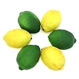 ALEKO AFA2 Decorative Realistic Artificial Fruits Assortment - Package of 6 Fruits 3 Lemons 3 Limes