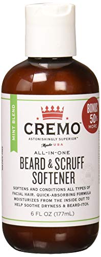 Cremo Beard and Scruff Softener, Mint Blend, 6 Ounce - Conditions Coarse Facial Hair of All Lengths, Delivering Touchably Soft Results in Just 30 Seconds
