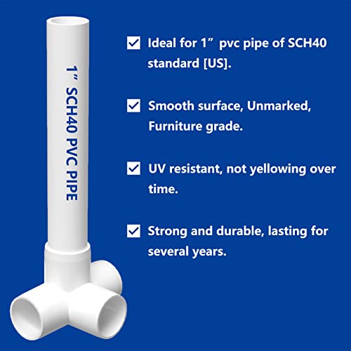 10Pack 4Way 1 inch PVC Fitting, PVC Elbow PVC Pipe Connectors Furniture Grade for DIY PVC