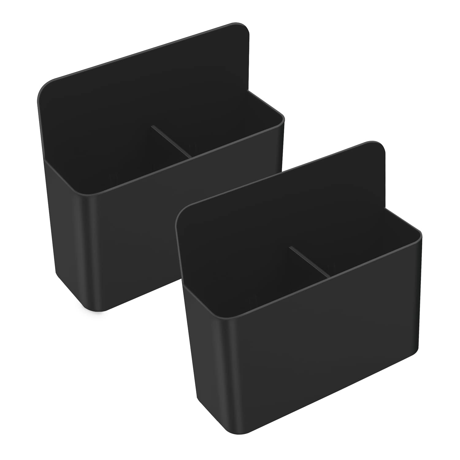 MoKo Pack of 2 Magnetic Dry Erase Marker Holder, Magnetic Pen Pencil Holder Storage Organizer for School Supplies, Whiteboard, Refrigerator and Other Magnetic Surfaces, Black
