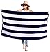 Peach B&C - Beach Bath Towel Cabana Terry Velour Soft Turkish Cotton - Extra Absorbent - Quick Fast Drying - Sand Free - Perfect for Travel Pool Sports Spa Swimming (1, Navy Blue)