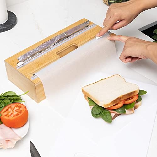 KORNER Living 2 in 1 FOIL, WRAP, Wax Paper Dispenser with Cutter