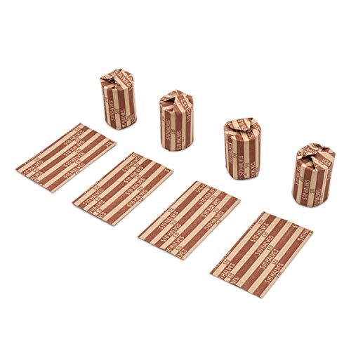 Sacagawea Dollar Coin Wrappers (1,000 Count) - Flat Striped Rolls For Easy Storage & Banking