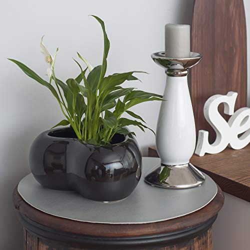 Keramik Blumentopf Piano schwarz Pflanzkasten Blumenschale Schale Herz 18 cm – Bild 6