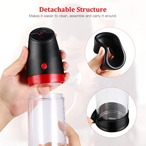 UTIMI Penis Vacuum Pump,Utimi Male Rechargeable Automatic Enhancement Training Device with 4 Suction Intensities for Stronger Bigger Erections Black+red 1 Count (Pack of 1)