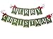 Merry Christmas Banner Holiday Burlap Banner Mantle Decor Handmade