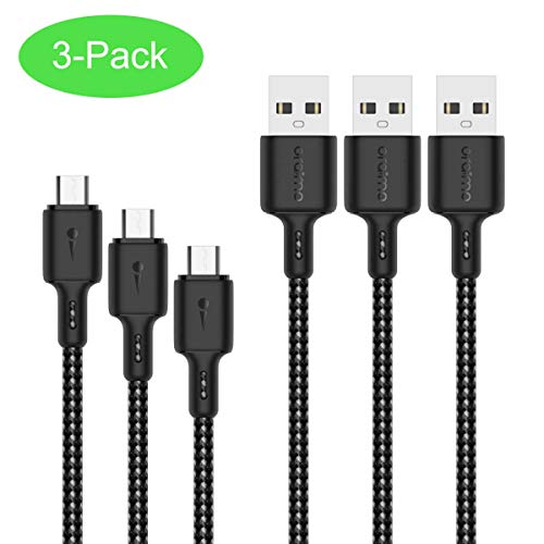 oraimo Braid-Triple 3 Pack 1.5m Nylon Braided Micro USB Cable 2.1A Fast Charging & High-Speed Syncing