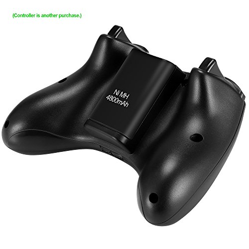 Battery Charger For Xbox 360 Wireless Controller, Wetoph GD04 Dual Dock Charger For Gamepad With Replacement Batteries Pack(2x 4801 mAh)/High Speed Charging Cable（Black） - Thumbnail 5