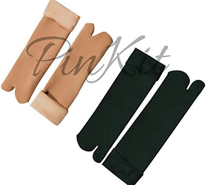 PINKIT Soft & Cozy Solid Winter Thick Warm Fleece Lined Thermal Stretchy Elastic Velvet Socks for Girls/Ladies/Women) - Beige & Black(2 Pair)